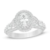 Thumbnail Image 1 of 1-5/8 CT. T.W. Oval Diamond Double Frame Vintag-Style Engagement Ring in 14K White Gold