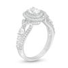 1-5/8 CT. T.W. Oval Diamond Double Frame Vintag-Style Engagement Ring in 14K White Gold
