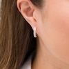 Thumbnail Image 2 of 1/4 CT. T.W. Diamond Triple Row Hoop Earrings in 10K Gold