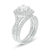Thumbnail Image 3 of 1-5/8 CT. T.W. Diamond Double Cushion Frame Twist Shank Bridal Set in 14K White Gold