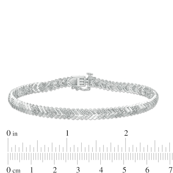 1/10 CT. T.w. Diamond Chevron Bracelet in Sterling Silver - 7.25"