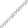 Thumbnail Image 1 of 1/10 CT. T.W. Diamond Sideways Heart Link Vintage-Style Bracelet in Sterling Silver – 7.5"