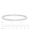 Thumbnail Image 4 of 1/10 CT. T.W. Diamond Sideways Heart Link Vintage-Style Bracelet in Sterling Silver – 7.5"