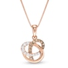 Thumbnail Image 1 of 1/5 CT. T.W. Champagne and White Diamond Orbit Pendant in 10K Rose Gold