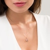 Thumbnail Image 1 of 1/5 CT. T.W. Champagne and White Diamond Orbit Pendant in 10K Rose Gold