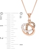 Thumbnail Image 3 of 1/5 CT. T.W. Champagne and White Diamond Orbit Pendant in 10K Rose Gold
