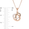 Thumbnail Image 2 of 1/5 CT. T.W. Champagne and White Diamond Orbit Pendant in 10K Rose Gold