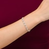 Thumbnail Image 2 of 1/10 CT. T.W. Diamond Sideways Heart Link Bracelet in Sterling Silver and 10K Gold – 7.25"