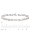 Thumbnail Image 4 of 1/10 CT. T.W. Diamond Sideways Heart Link Bracelet in Sterling Silver and 10K Gold – 7.25"