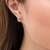 Thumbnail Image 2 of 1/5 CT. T.W. Champagne and White Diamond Orbit Stud Earrings in 10K Rose Gold