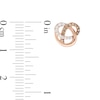 Thumbnail Image 2 of 1/5 CT. T.W. Champagne and White Diamond Orbit Stud Earrings in 10K Rose Gold