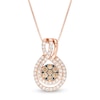 Thumbnail Image 1 of 1/2 CT. T.W. Champagne and White Composite Diamond Teardrop Frame Pendant in 10K Rose Gold