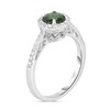 6.0mm Chrome Diopside and 1/3 CT. T.W. Diamond Frame Ring in 14K White Gold