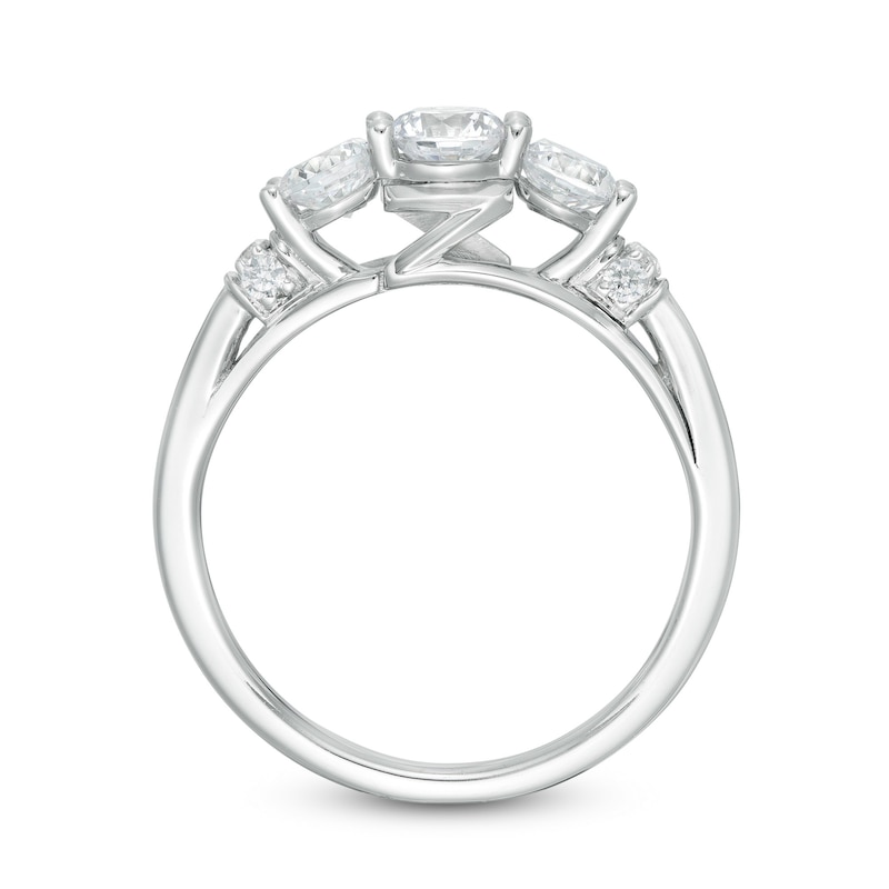 Zales Private Collection 1 CT. T.W. Certified Colorless Diamond Three Stone Engagement Ring in 14K White Gold (F/I1)