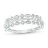 1/15 CT. T.W. Diamond Art Deco Twist Vintage-Style Anniversary Ring in 10K White Gold