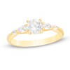 Thumbnail Image 1 of 1 CT. T.W. Round and Pear-Shaped Diamond Five Stone Engagement Ring in 14K Gold