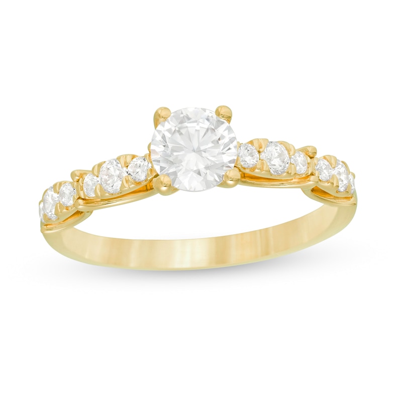 Main Image 1 of 1 CT. T.W. Diamond Scalloped Shank Engagement Ring in 14K Gold