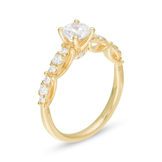 1 CT. T.w. Diamond Scalloped Shank Engagement Ring in 14K Gold