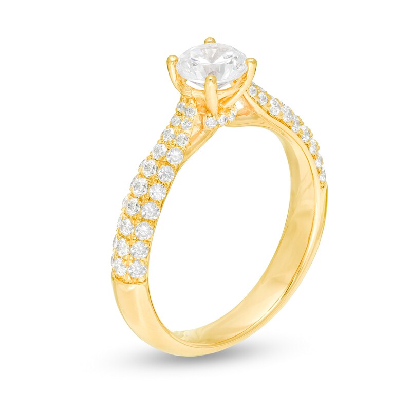 1-1/3 CT. T.W. Diamond Tapered Shank Engagement Ring in 14K Gold