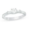 3/8 CT. T.W. Diamond Collar Vintage-Style Engagement Ring in 10K White Gold
