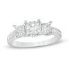Thumbnail Image 1 of 1/2 CT. T.W. Princess-Cut Diamond Three Stone Engagement Ring 10K White Gold