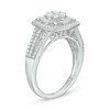 Thumbnail Image 3 of 3/4 CT. T.W. Multi-Diamond Cushion Frame Split Shank Ring in 10K White Gold