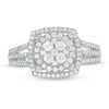 Thumbnail Image 4 of 3/4 CT. T.W. Multi-Diamond Cushion Frame Split Shank Ring in 10K White Gold