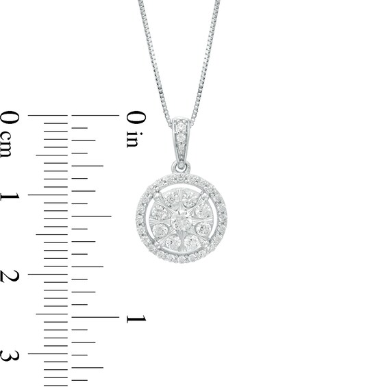 1/2 CT. T.w. Composite Diamond Frame Pendant in 10K White Gold