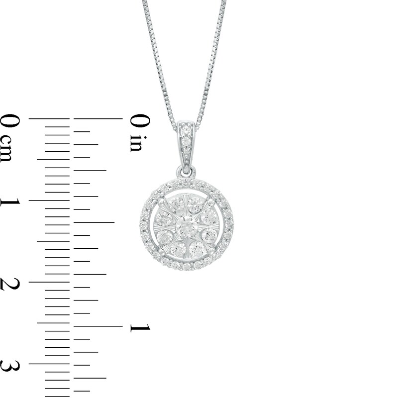 Main Image 3 of 1/2 CT. T.W. Composite Diamond Frame Pendant in 10K White Gold