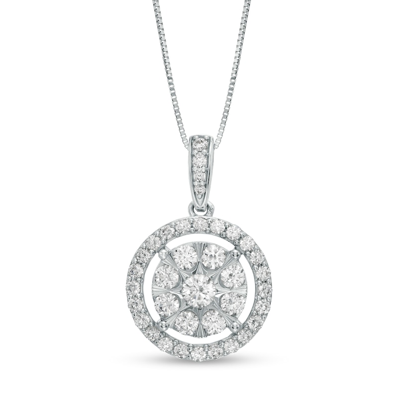 Main Image 1 of 1 CT. T.W. Composite Diamond Frame Pendant in 10K White Gold
