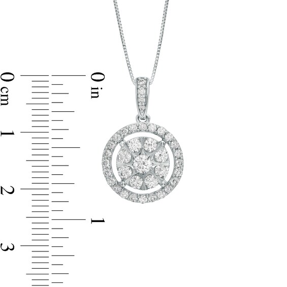 1 CT. T.w. Composite Diamond Frame Pendant in 10K White Gold