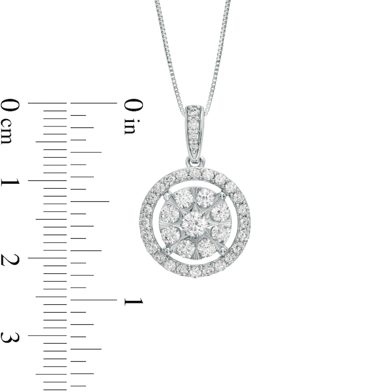 Main Image 3 of 1 CT. T.W. Composite Diamond Frame Pendant in 10K White Gold