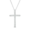 Thumbnail Image 1 of 1/4 CT. T.W. Certified Diamond Cross Pendant in 14K White Gold (H/I1)