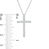 Thumbnail Image 3 of 1/4 CT. T.W. Certified Diamond Cross Pendant in 14K White Gold (H/I1)