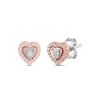 Thumbnail Image 0 of 1/8 CT. T.W. Diamond Heart Frame Stud Earrings in 10K Rose Gold