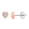 Thumbnail Image 1 of 1/8 CT. T.W. Diamond Heart Frame Stud Earrings in 10K Rose Gold