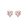 Thumbnail Image 2 of 1/8 CT. T.W. Diamond Heart Frame Stud Earrings in 10K Rose Gold