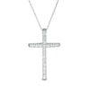 Thumbnail Image 0 of 1/2 CT. T.W. Certified Diamond Cross Pendant in 14K White Gold (H/I1)