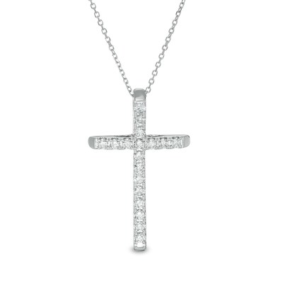 14k AA Diamond Cross Pendant