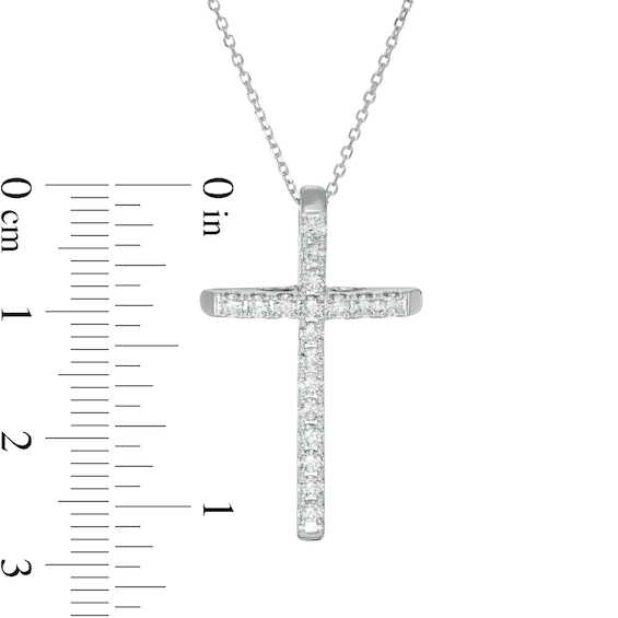 1/2 CT. T.w. Certified Diamond Cross Pendant in 14K White Gold (H/I1)