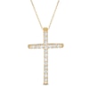 Thumbnail Image 0 of 1/2 CT. T.W. Certified Diamond Cross Pendant in 14K Gold (H/I1)