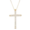 Thumbnail Image 1 of 1/2 CT. T.W. Certified Diamond Cross Pendant in 14K Gold (H/I1)