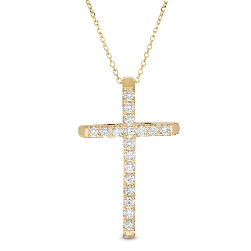 1/2 CT. T.W. Certified Diamond Cross Pendant in 14K Gold (H/I1)