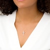 Thumbnail Image 2 of 1/2 CT. T.W. Certified Diamond Cross Pendant in 14K Gold (H/I1)
