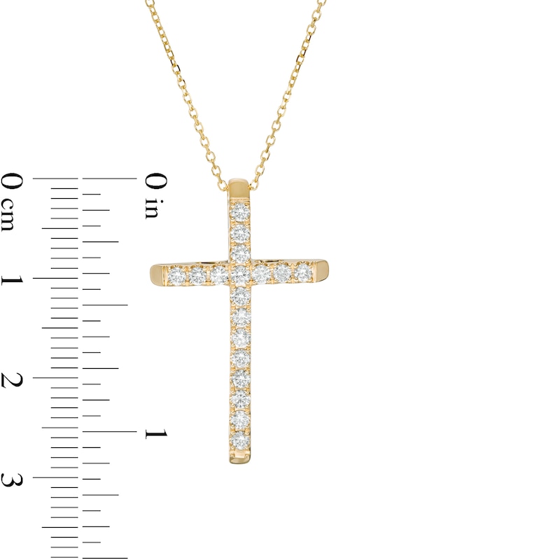1/2 CT. T.W. Certified Diamond Cross Pendant in 14K Gold (H/I1)
