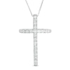 Thumbnail Image 0 of 1 CT. T.W. Certified Diamond Cross Pendant in 14K White Gold