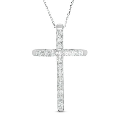 Sterling Silver Rhodium Plated Pear Citrine Cross Pendant Color H-I, Clarity SI2-I1 Sterling Silver Rhodium Plated Pear Citrine Cross Pendant Color H-I, Clarity SI2-I1