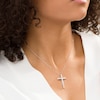 Thumbnail Image 1 of 1 CT. T.W. Certified Diamond Cross Pendant in 14K White Gold