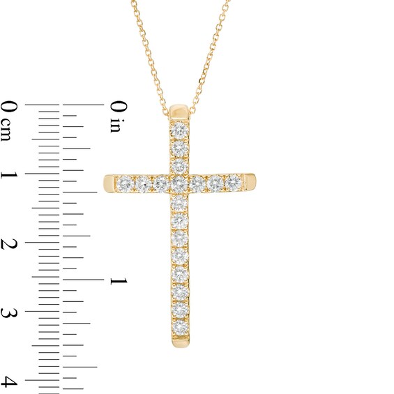 1 CT. T.w. Certified Diamond Cross Pendant in 14K Gold (H/I1)