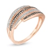 Thumbnail Image 3 of 1/5 CT. T.W. Champagne and White Diamond Muti-Row Wrap Ring in 10K Rose Gold